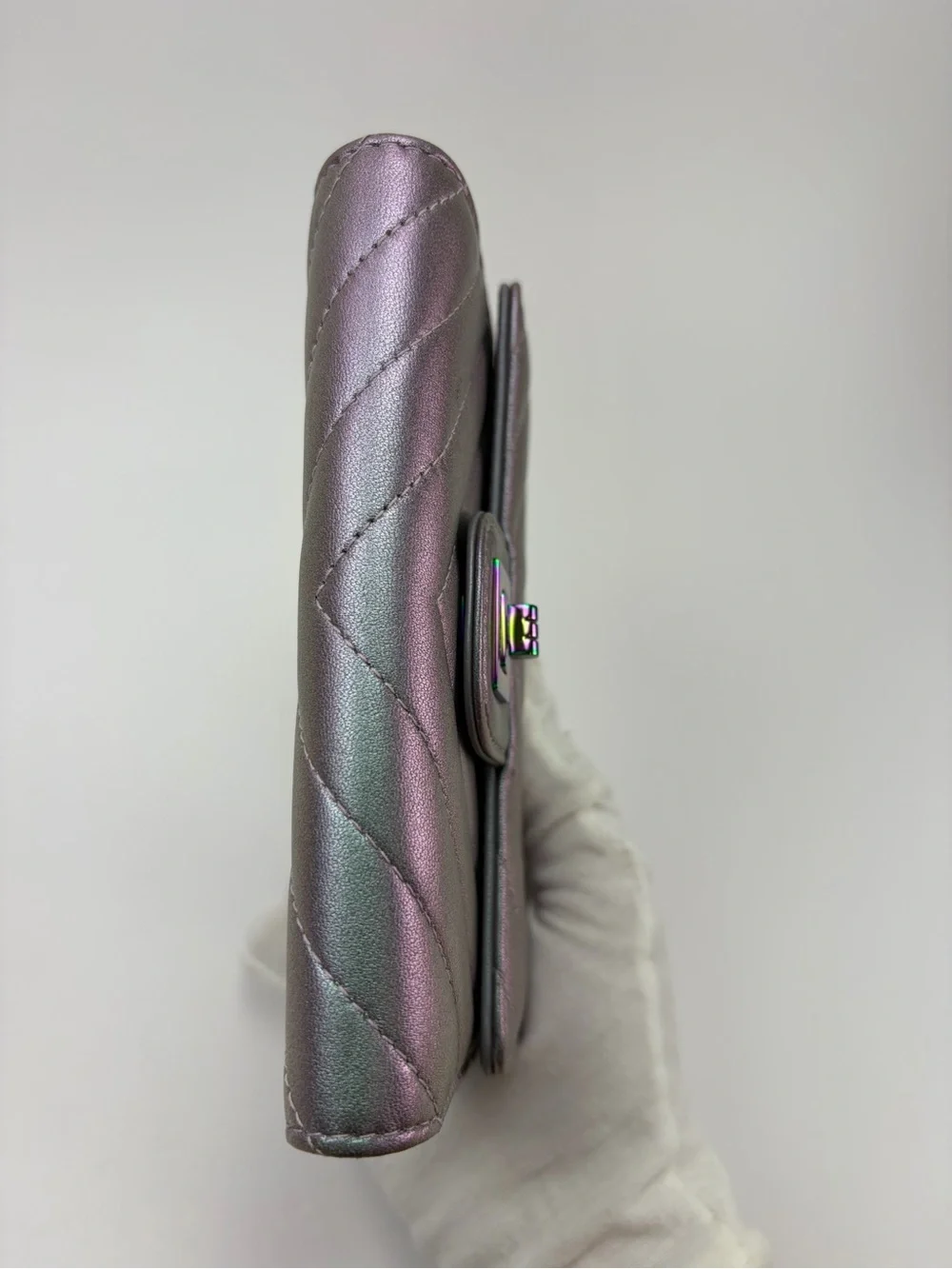 CHANEL Iridescent Chevron Quilted Wallet - Picture 7 of 13